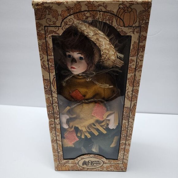 Vintage 11" Scarecrow Porcelain Doll from Cracker Barrell with Box - Picture 1 of 9